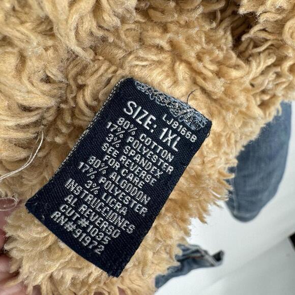 Vintage denim sherpa jacket large L y2k 90s rory lorelai gilmore friends style - Picture 5 of 5